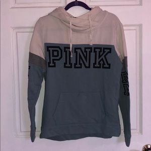 PINK | White/Gray/Blue Hooded Sweatshirt